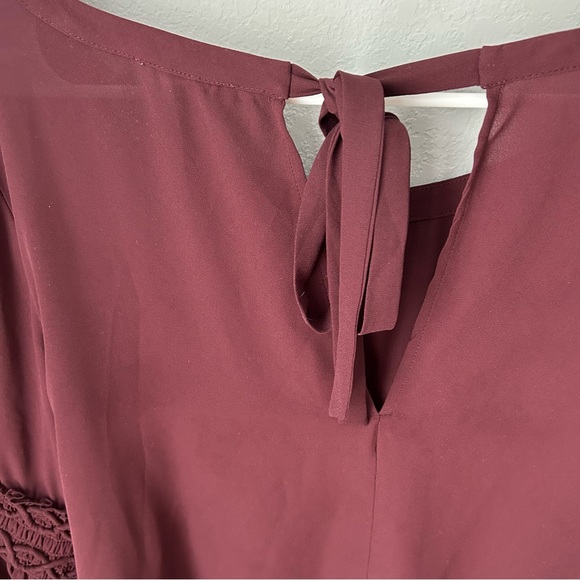 Loft Outlet Burgundy Flowy Sleeved Blouse - Picture 4 of 6